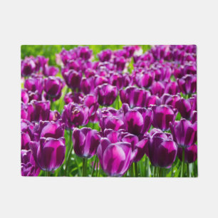 Paillasson Grand champ de tulipes violettes