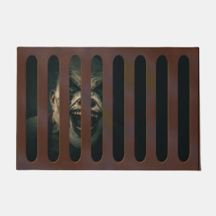 Paillasson Grand Clown effrayant d'Halloween dans la grille d