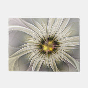 Paillasson Grande Fleur d'ivoire, Abstrait Art Fractal Modern