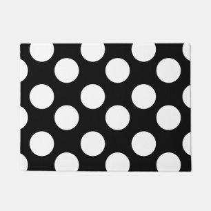 Paillasson Grande natte noire et blanche de point de polka