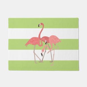 Paillasson Grandes et Flamants roses verts de chaux