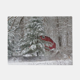 Paillasson Grange rouge neigeuse
