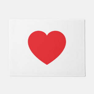 Paillasson Graphisme Cœur Rouge Blanc Moderne Simple