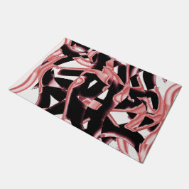 Paillasson Gravures saumons et noires, cassettes détruites su