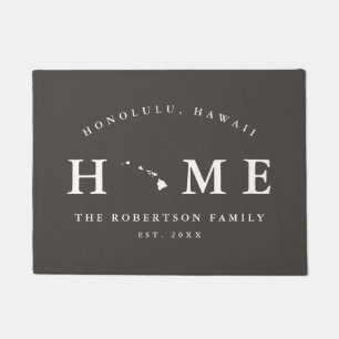 Paillasson Gray and White State of Hawaii Carte Mat, mat de p