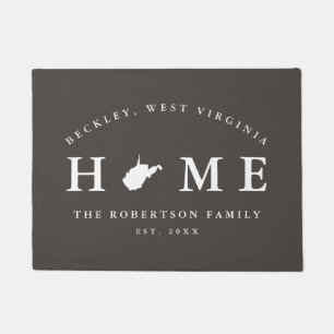 Paillasson Gray and White State of West Virginia Map Mat,