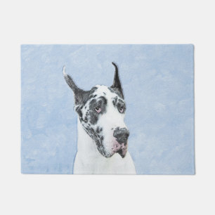 Paillasson Great Dane (Harlequin) Painting - Original Dog Art