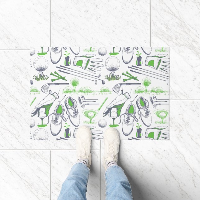 Paillasson Green Golf Icons Motif (Intérieur)