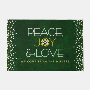 Paillasson Green Peace Joie Amour Noël Flocon de neige modern
