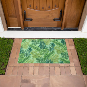 Paillasson Green Tropical Palm Banana Monstera Feuille
