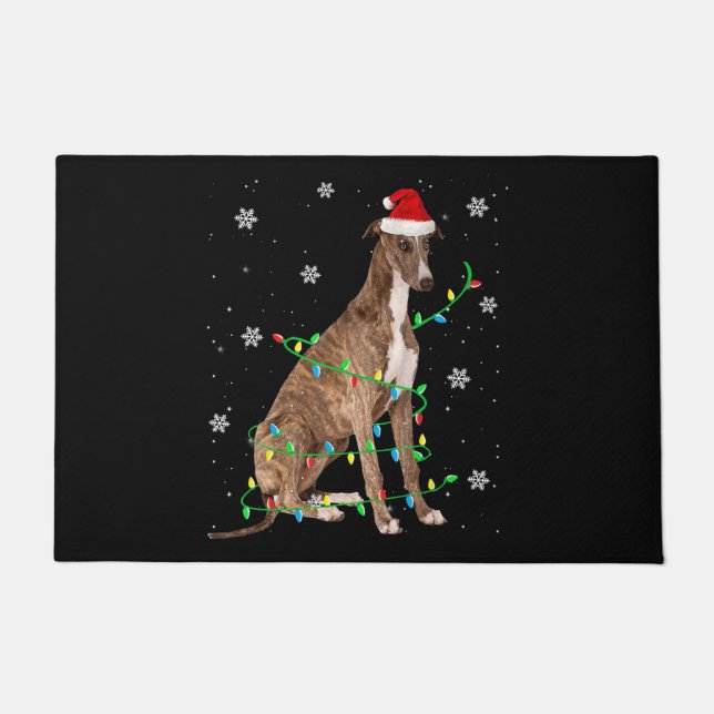 Paillasson greyhound, petit feu de Noël, père Noël (Devant)