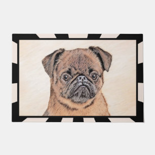 Paillasson Griffon Bruxellois Poil Lisse Peinture Originale A