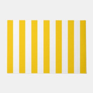 Paillasson Grilles Verticales Jaune Et Blanc Gratté
