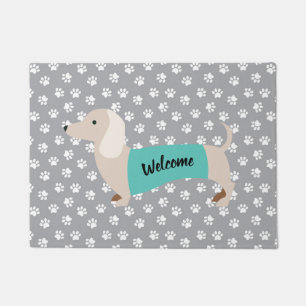 Paillasson Gris Dachshund Porte Mat Maison Cadeau Chauffant