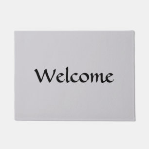 Paillasson Gris Uni de Bienvenue