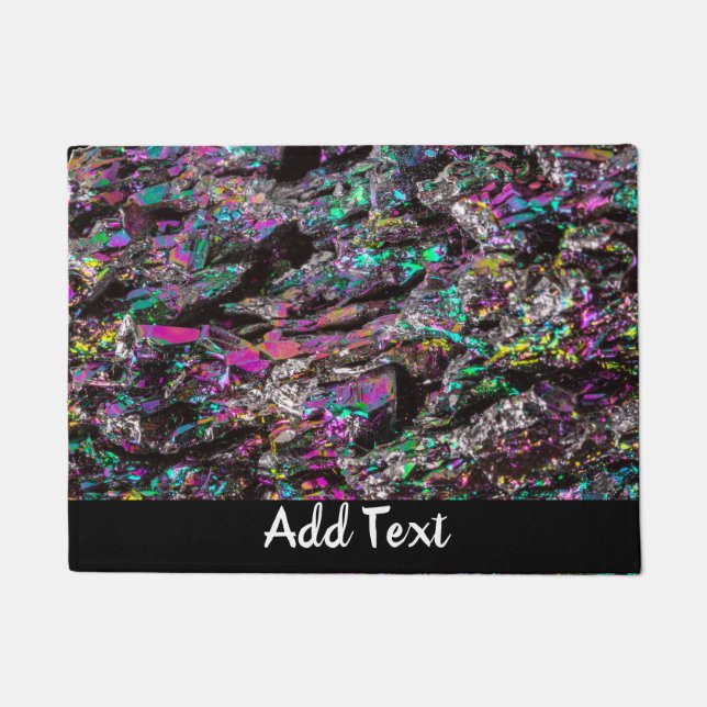 Paillasson Gros plan des cristaux de Carborundum arc-en-ciel (Devant)