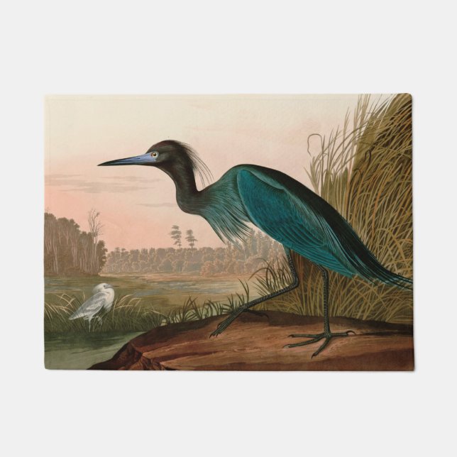 Paillasson Grue bleue ou Heron Birds of America Audubon Impri (Devant)