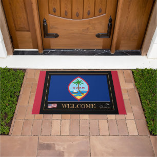 Paillasson Guam house mat, Guamanian Drapeau sports USA/ Bien