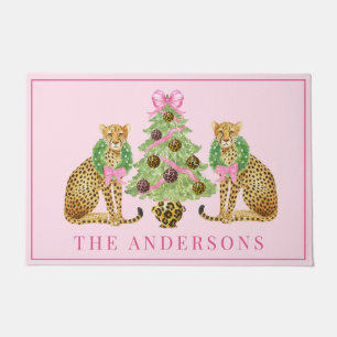 Paillasson Guépard de couronne de Noël