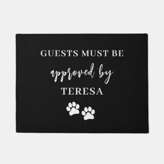 Paillasson Guests Must Be Approved Pet Paw Print Black