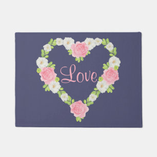 Paillasson Guirlandes florales de coeur de Valentine