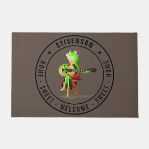 Paillasson Guitare Frog Home Sweet Home - Custom Text Welcome