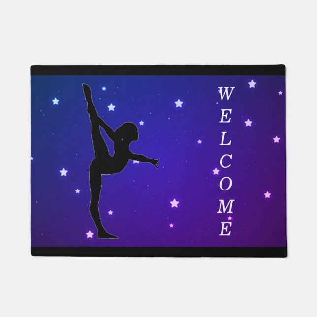 Paillasson Gymnastique Étoiles Bienvenue Porte Mat (Devant)