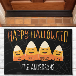 Paillasson Halloween 4 Personne Famille Bonbons Corn