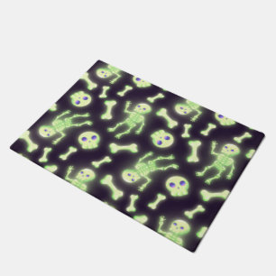 Paillasson Halloween Cute Éffrayant Squelette brillant Os Crâ