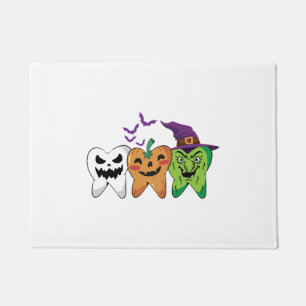 Paillasson Halloween Dentiste Dents Fantôme Citrouille Sorciè