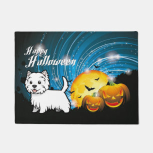 Paillasson Halloween heureux Terrier des montagnes occidental