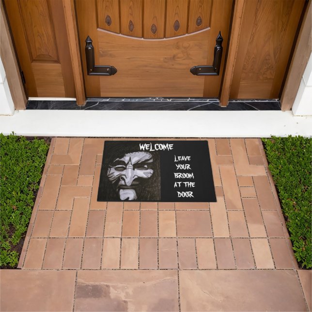 Paillasson HALLOWEEN SCARY WITCH WELCOME sign (De plein air)