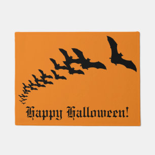 Paillasson Halloween vintage avec un essaim de chauves-souris
