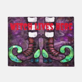 Paillasson Halloween Witch Vit Ici Bottes Whimsical