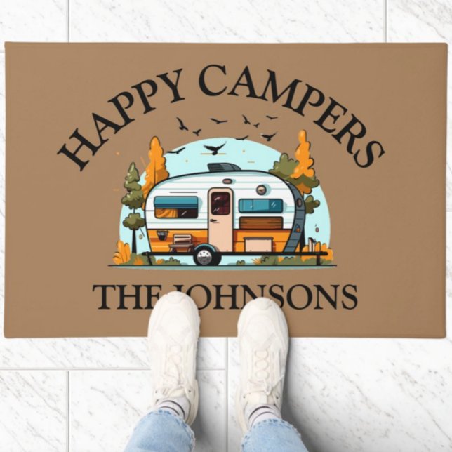 Paillasson Happy Campers Porte mat personnalisé (Créateur téléchargé)