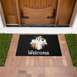 Paillasson Happy Ghost Retro Hippie Vibe Bienvenue