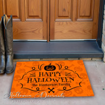 Happy Halloween Bienvenue Citrouille Motif porte M