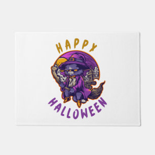 Paillasson Happy Halloween Chat sorcier Halloween