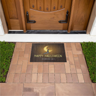 Paillasson Happy Halloween chauve-souris et lune Arrière - pl