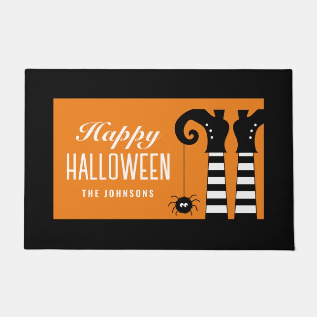 Paillasson Happy Halloween Pieds Orange (Devant)