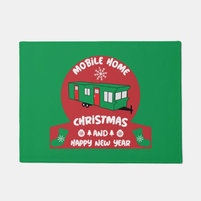 Paillasson Happy Static Mobile Holiday Home Joyeux cadeau Noë (Devant)