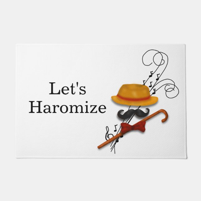 Paillasson "Harmonisons" le chant, karaoke, musique, (Devant)