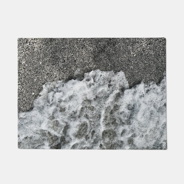 Paillasson Hawaii Beach Surf Black Sand Ocean Sea Foam Kona (Devant)