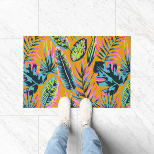 Paillasson Hawaiian Tropical Feuilles Et Plante Imprimer Moti