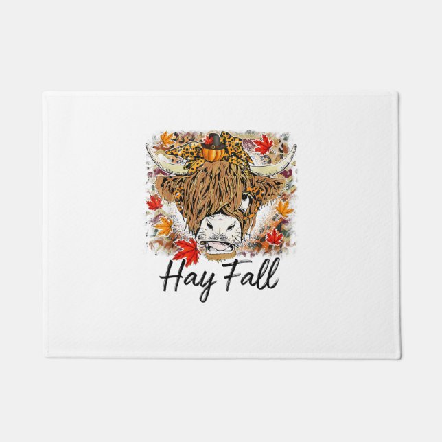 Paillasson Hay Fall Highland Cow Leopard Thanksgiving Heifer (Devant)