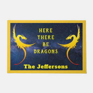 Paillasson "Here There Be Dragons" sur Starry Sky