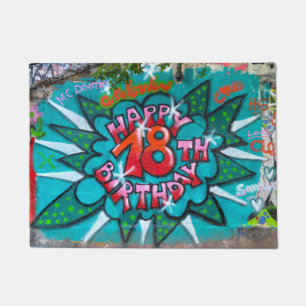 Paillasson Heureux Graffiti du 18ème anniversaire