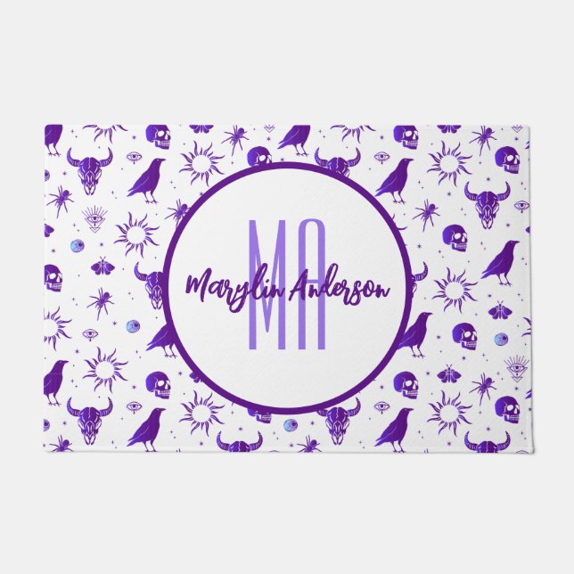 PAILLASSON HEUREUX HALLOWEEN ÉFFRAYANT MONOGRAMME PERSONNALIS (Devant)