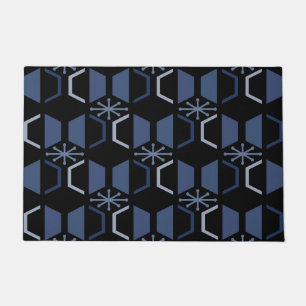 Paillasson Hexagones de l'âge atomique Bleu noir