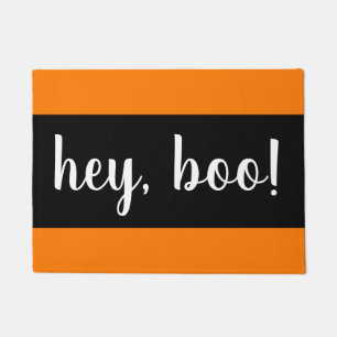 Paillasson Hey, Boo Black et Orange Halloween natte